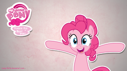 Size: 1920x1080 | Tagged: safe, artist:candy-muffin, pinkie pie, g4, best pony, female, logo, meme, solo, vector, wallpaper