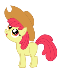 Size: 839x952 | Tagged: safe, artist:dashie-so-cute, apple bloom, earth pony, pony, g4, female, filly, foal, hat, simple background, solo, transparent background