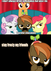 Size: 1500x2100 | Tagged: safe, apple bloom, button mash, scootaloo, sweetie belle, g4, button 'stache, image macro, meme, most interesting man in the world