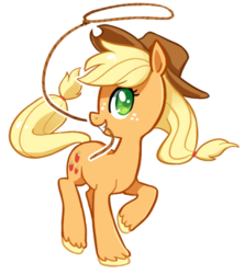 Size: 405x455 | Tagged: safe, artist:tsurime, applejack, earth pony, pony, g4, cute, female, jackabetes, lasso, mare, mouth hold, profile, simple background, solo, transparent background, unshorn fetlocks