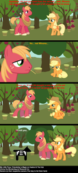 Size: 604x1322 | Tagged: safe, artist:flyingbrickanimation, applejack, big macintosh, earth pony, pony, g4, comic, jimmy the murderdog, male, stallion, the system, wat