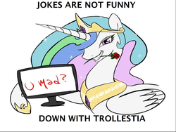 Size: 2048x1536 | Tagged: safe, princess celestia, g4, down with molestia, drama, female, solo, trollestia