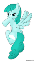 Size: 2201x3891 | Tagged: safe, artist:bluemeganium, spring melody, sprinkle medley, pegasus, pony, g4, bedroom eyes, butt, female, looking back, plot, prone, simple background, solo, spread wings, wingboner