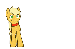 Size: 601x395 | Tagged: safe, artist:sion, applejack, g4, animated, collar, female, frame by frame, simple background, solo
