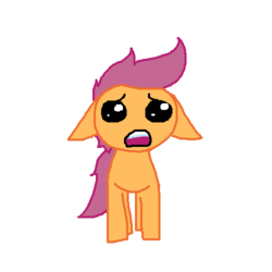 Size: 500x500 | Tagged: safe, artist:weaver, artist:zarkith, edit, scootaloo, pony, g4, colored, female, filly, foal, parody, simple background, solo, style emulation, the binding of isaac, transparent background