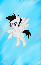 Size: 800x1280 | Tagged: safe, artist:melancholicmemory, oc, oc only, pegasus, pony, digital art, flying, glasses, solo