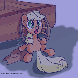 Size: 1024x1024 | Tagged: safe, artist:chaosmalefic, applejack, g4, cart, female, looking up, solo