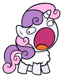 Size: 650x800 | Tagged: safe, artist:cybertronikpony, sweetie belle, sheep, unicorn, g4, female, filly, foal, hilarious in hindsight, horn, sheepie belle, simple background, solo, sweetie derelle, transparent background