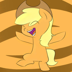 Size: 894x894 | Tagged: safe, artist:softkityonfire, applejack, g4, cute, eyes closed, female, filly, solo