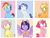 Size: 1024x768 | Tagged: safe, artist:toodles3702, applejack, fluttershy, pinkie pie, rainbow dash, rarity, twilight sparkle, alicorn, pony, g4, alternate hairstyle, female, mane six, mare, missing accessory, peytral, pixie cut, short hair, short hair applejack, short hair fluttershy, short hair pinkie pie, short hair rainbow dash, short hair rarity, short hair twilight sparkle, short mane, spread wings, twilight sparkle (alicorn), wings