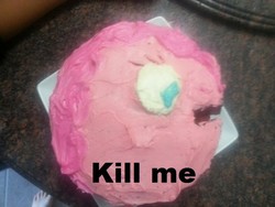 Size: 640x480 | Tagged: safe, pinkie pie, g4, cake, irl, kill me, photo