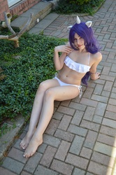 Size: 4000x6016 | Tagged: safe, artist:shelle-chii, rarity, human, g4, belly button, bikini, clothes, cosplay, feet, irl, irl human, photo, solo, swimsuit