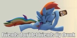 Size: 517x255 | Tagged: safe, rainbow dash, g4, drunk, drunker dash, female, flying while under the influence, image macro, solo