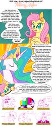 Size: 1280x3104 | Tagged: safe, artist:ponett, fluttershy, princess celestia, alicorn, pegasus, pony, princess molestia, g4, adam west, comic, down with molestia, drama, meta