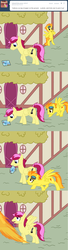 Size: 639x2341 | Tagged: safe, artist:okiedokielokie, spitfire, oc, g4, ask-mlpspitfire, comic, goggles, sneaking, tumblr