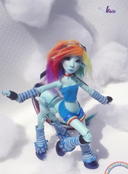 Size: 589x800 | Tagged: safe, artist:k-a-o-r-i, rainbow dash, centaur, g4, ball jointed doll, customized toy, irl, photo, solo