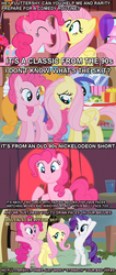 Size: 639x1501 | Tagged: safe, fluttershy, pinkie pie, rarity, g4, belly, comic, pun, the amanda show