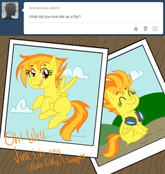 Size: 639x670 | Tagged: safe, artist:okiedokielokie, spitfire, g4, ask-mlpspitfire, filly, goggles, tumblr, younger