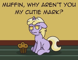 Size: 1183x920 | Tagged: safe, artist:gogglesparks, dinky hooves, g4, female, muffin, solo