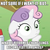 Size: 499x500 | Tagged: safe, edit, edited screencap, screencap, sweetie belle, changeling, flutter pony, pegasus, pony, g4, my little pony: friendship is magic, ponyville confidential, female, filly, foal, hilarious in hindsight, impact font, meme, solo, speculation, sudden clarity sweetie belle, text, theory