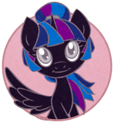 Size: 690x750 | Tagged: safe, artist:prettykitty, oc, oc only, oc:midnight kit-kut, alicorn, pony, alicorn oc, solo