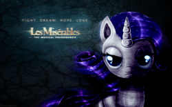 Size: 1092x675 | Tagged: safe, artist:lova-gardelius, rarity, g4, female, les miserables, solo, text