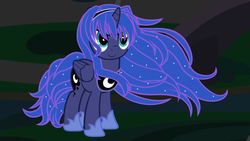 Size: 1191x670 | Tagged: safe, artist:beavernator, princess luna, g4, alternate hairstyle, female, solo, younger