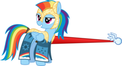 Size: 12905x7000 | Tagged: safe, artist:xenoneal, rainbow dash, g4, absurd resolution, armor, female, grin, jousting, lance, looking back, raised hoof, show accurate, simple background, smiling, solo, tail wrap, transparent background, vector