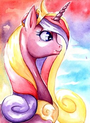 Size: 1889x2600 | Tagged: safe, artist:bellacielo, princess cadance, g4, female, portrait, solo, traditional art