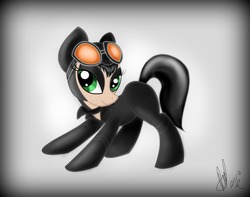 Size: 2000x1573 | Tagged: safe, artist:vet2b, pony, batman, catmare, catwoman, crossover, dc comics, goggles, ponified, solo