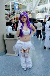 Size: 636x960 | Tagged: safe, artist:cyntheawindervaux, rarity, human, g4, anime expo, anime expo 2013, belly button, belly piercing, bellyring, cleavage, clothes, convention, cosplay, female, garter belt, glasses, gloves, irl, irl human, leg warmers, midriff, photo, piercing, rave