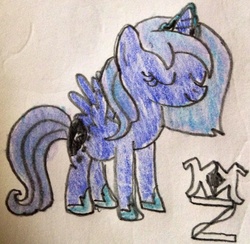 Size: 1236x1205 | Tagged: safe, artist:dassboshit, princess luna, g4, female, princess, solo, young, younger