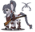 Size: 1440x1321 | Tagged: safe, artist:ruhisu, oc, oc only, zebra, gun, rifle, solo