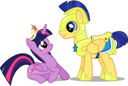 Size: 1293x873 | Tagged: safe, artist:cencerberon, flash sentry, twilight sparkle, alicorn, pony, equestria girls, g4, my little pony equestria girls, blushing, duo, element of magic, female, male, mare, ship:flashlight, shipping, show accurate, simple background, straight, svg, transparent background, twilight sparkle (alicorn), vector