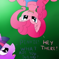 Size: 1000x1000 | Tagged: safe, artist:psicarii, pinkie pie, twilight sparkle, g4, duo