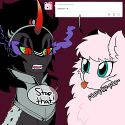 Size: 250x250 | Tagged: safe, king sombra, oc, oc:fluffle puff, g4, ask, askmaresombra, queen umbra, rule 63, tumblr, tumblr crossover
