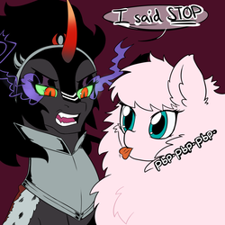 Size: 1000x1000 | Tagged: safe, king sombra, oc, oc:fluffle puff, g4, ask, askmaresombra, queen umbra, rule 63, tumblr