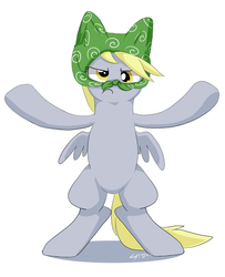 Size: 988x1216 | Tagged: safe, artist:sion, derpy hooves, pegasus, pony, g4, disguise, female, mare, solo