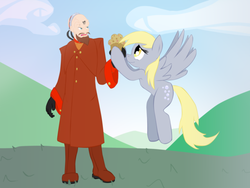 Size: 500x375 | Tagged: safe, artist:psychroculus, derpy hooves, pegasus, pony, g4, command and conquer, female, mare, muffin, red alert, red alert 2, soviet, tumblr, yuri (red alert 2)