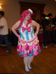 Size: 2736x3648 | Tagged: safe, artist:arcticshadowfox, pinkie pie, human, everfree northwest, g4, clothes, cosplay, dress, everfree northwest 2013, gala dress, irl, irl human, photo