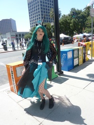 Size: 1200x1600 | Tagged: artist needed, safe, artist:speedway66, queen chrysalis, human, g4, clothes, cosplay, dress, fanimecon, fishnet stockings, irl, irl human, photo