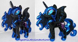 Size: 1212x660 | Tagged: safe, artist:agatrix, nightmare moon, g4, customized toy, irl, photo, plushie, solo