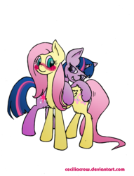 Size: 781x1023 | Tagged: dead source, safe, artist:alexcreations, fluttershy, twilight sparkle, pegasus, pony, g4, blushing, blushing profusely, butt touch, duo, female, fluffy, lesbian, ship:twishy, shipping, simple background, transparent background