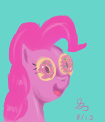 Size: 541x628 | Tagged: safe, artist:wafflecannon, pinkie pie, g4, donut, food, foodplay