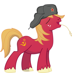 Size: 1402x1417 | Tagged: safe, big macintosh, earth pony, pony, g4, male, simple background, solo, soviet, soviet union, stallion, transparent background