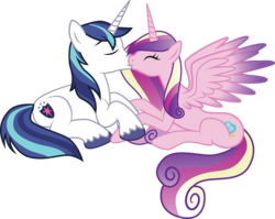 Size: 4292x3410 | Tagged: safe, artist:benybing, princess cadance, shining armor, alicorn, pony, unicorn, g4, duo, female, kiss on the lips, kissing, male, mare, simple background, stallion, straight, transparent background, vector