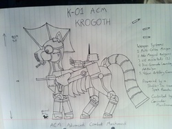 Size: 2592x1936 | Tagged: safe, artist:appletart-longshot, fallout equestria, broken steel, giant robot, krogoth, solo, war