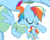 Size: 4000x3210 | Tagged: safe, rainbow dash, g4, eyes closed, licking, open mouth, recursion, self ponidox, tongue out, wat