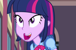 Size: 848x566 | Tagged: safe, twilight sparkle, equestria girls, g4, female, inverted mouth, solo