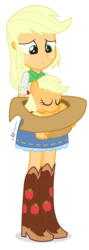 Size: 375x1050 | Tagged: safe, artist:dm29, applejack, human, equestria girls, g4, cute, duality, duo, filly, hnnng, human ponidox, julian yeo is trying to murder us, pony pet, simple background, square crossover, transparent background